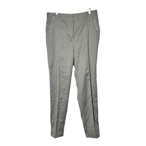 Worthington Women Gray Herringbone Zip Pocket Straight Leg Pants Size 14